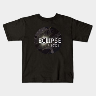 Eclipse April 8 2024 Total Full Moon Sun Kids T-Shirt